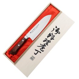 Satake Unique Shirogami Nóż Santoku 17 cm w drewnianym pudełku